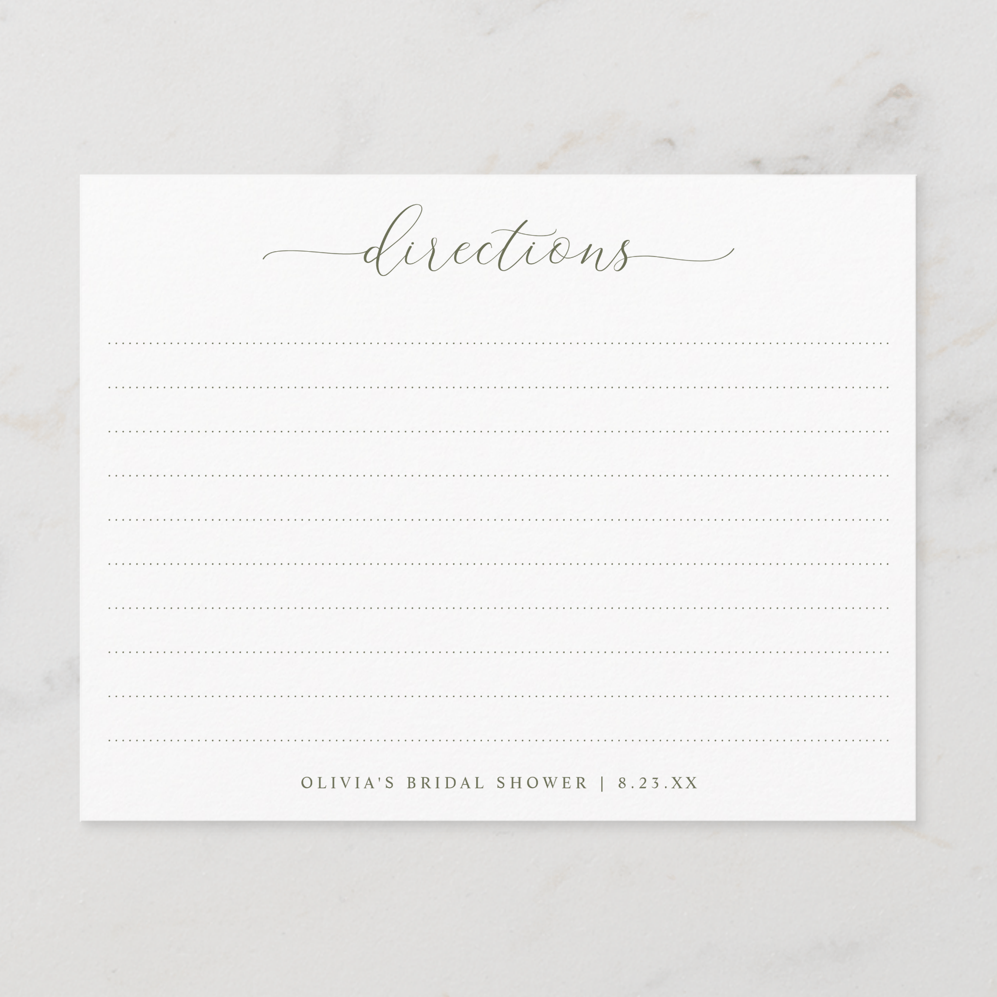 Botanical watercolor bridal shower recipe cards with soft white florals and greenery