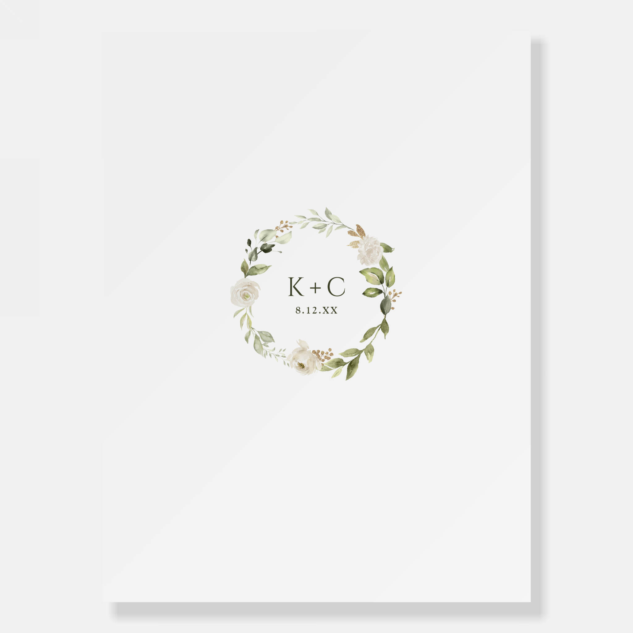 Bridal Shower Welcome Sign - White Floral Greenery