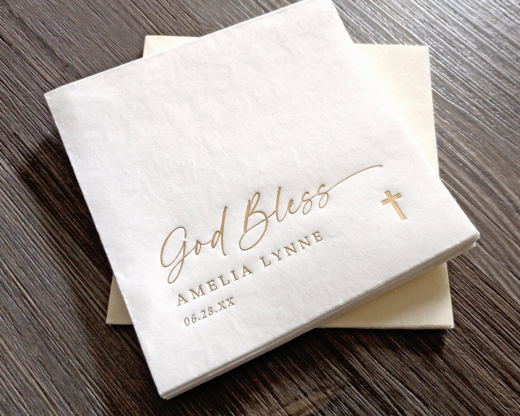 God bless baby baptism napkins - personalized