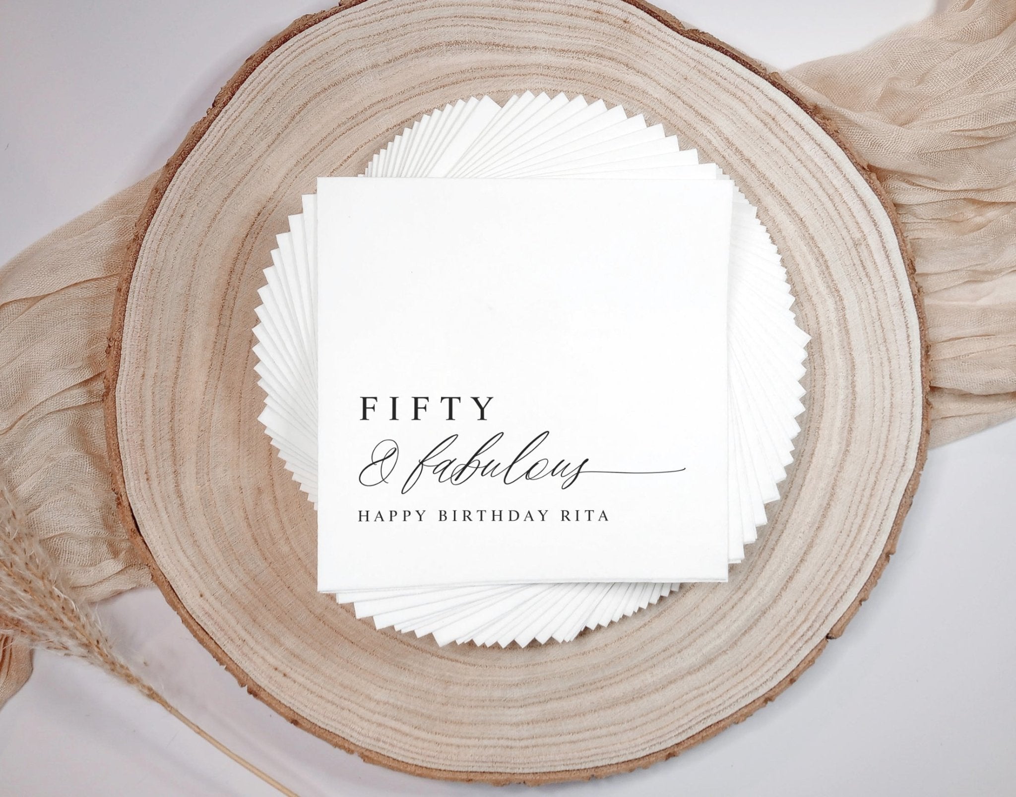 Personalized 50th Birthday Party Napkins
