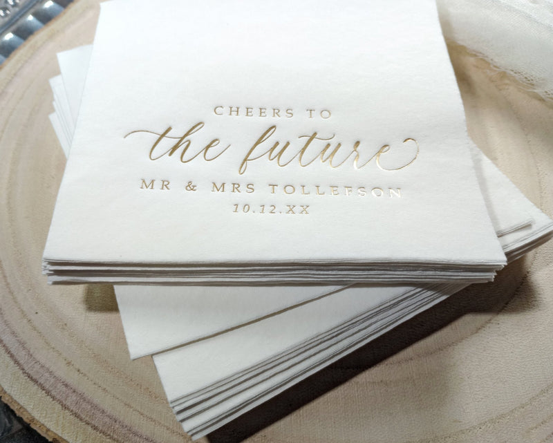 Engagement Party Napkins | Cheers to the Future Mr & Mrs | Bridal Shower Napkins