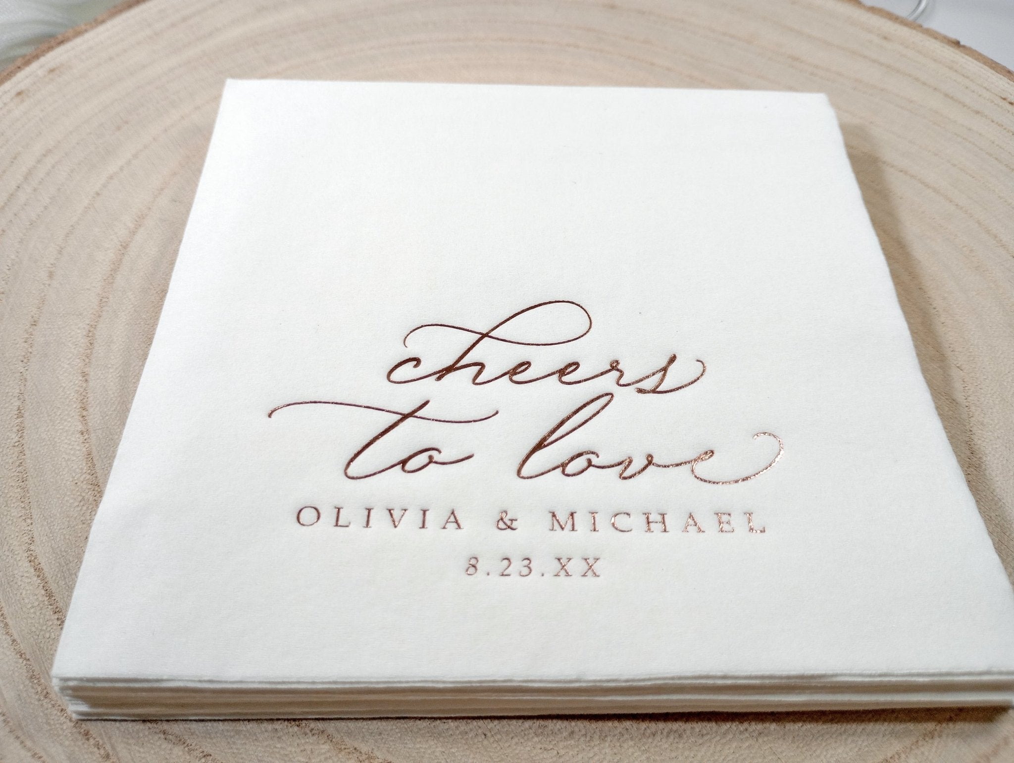 Elegant Wedding Napkins | Cheers to Love | Vintage Romantic