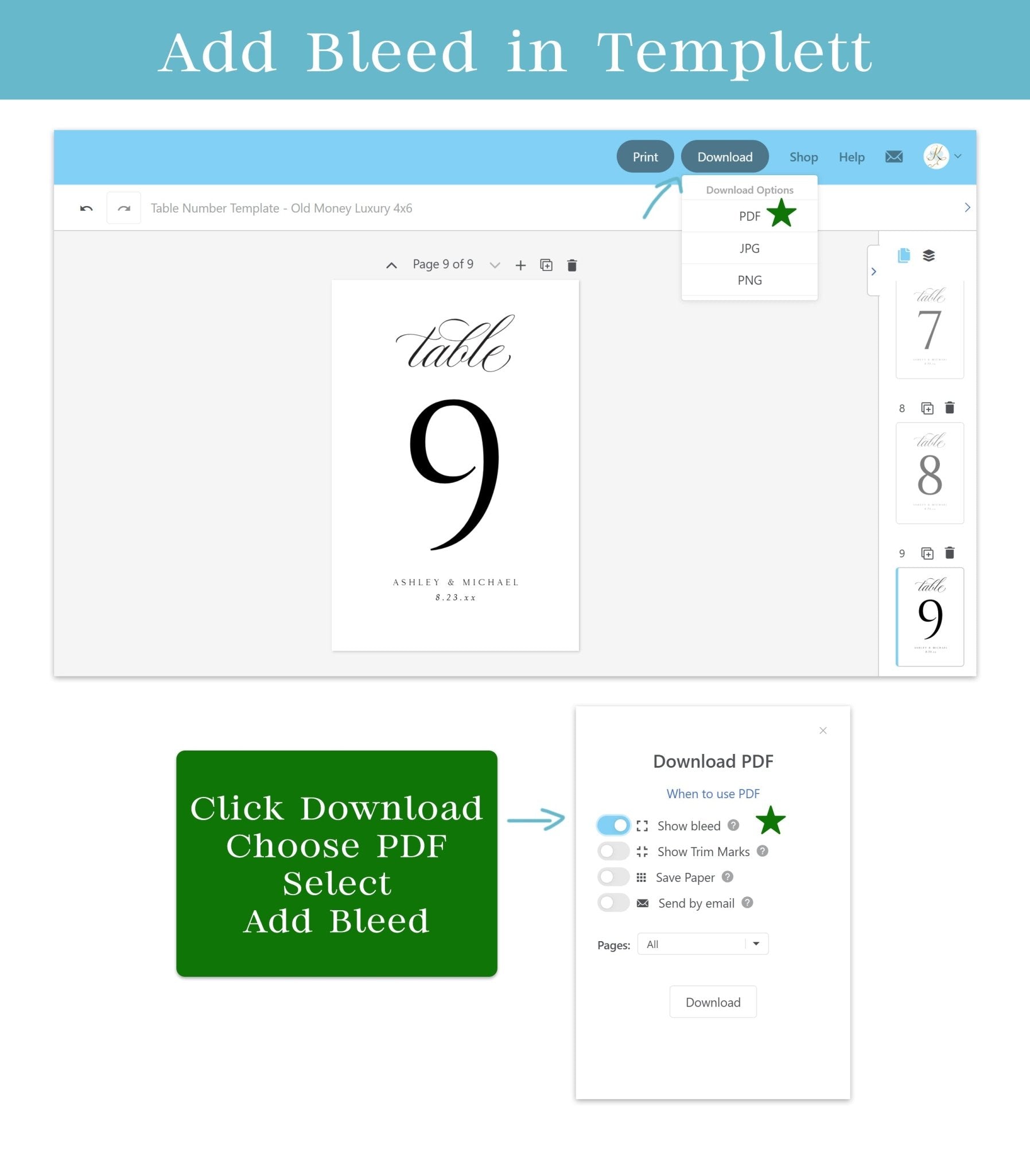 Custom Printing for Tall Programs & Menus (4x9.25)