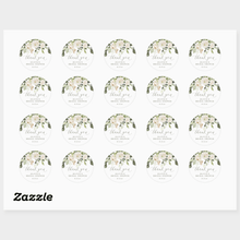 Bridal Shower Favors Stickers | White Floral Greenery