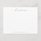 Botanical watercolor bridal shower recipe cards with soft white florals and greenery