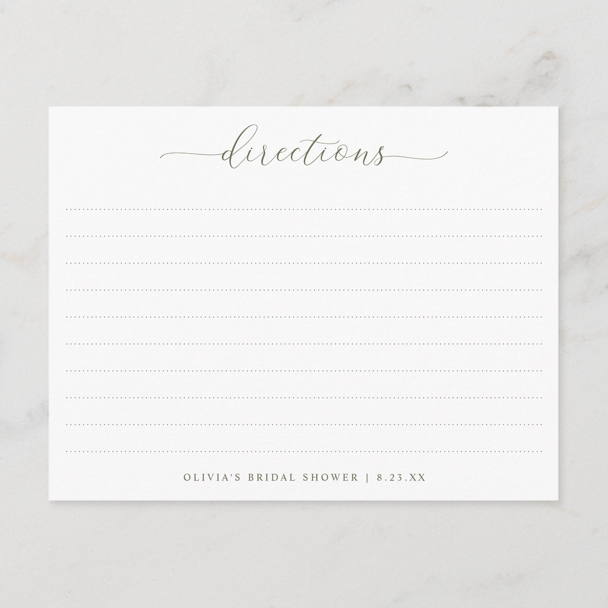 Botanical watercolor bridal shower recipe cards with soft white florals and greenery