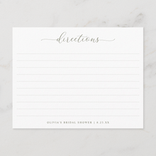 Botanical watercolor bridal shower recipe cards with soft white florals and greenery