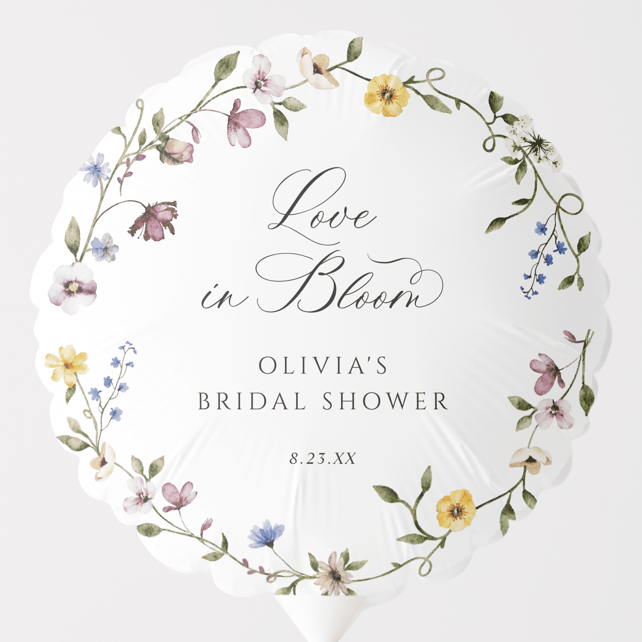 Bridal Shower Balloons – Elegant French Wildflowers Love in Bloom