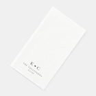 Personalized wedding restroom towel in white with minimalist design