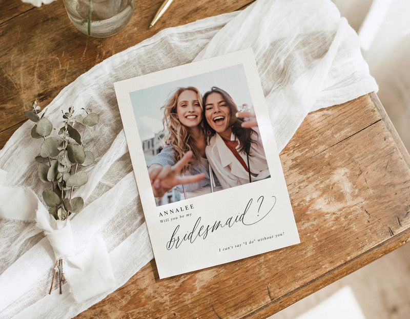 Will you be my bridesmaid card - Custom printed with photo