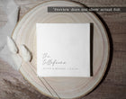 personalized wedding napkins with last name and first names and wedding date below in silver foil