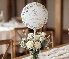 Bridal shower balloon with colorful wildflower watercolor flowers and elegant floral design