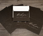 personalized wedding thank you cards with envelopes in black and white design