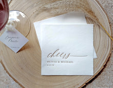 Cheers Wedding Napkins | Personalized Gold Foil Napkins