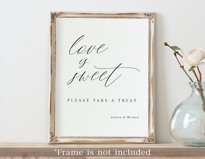 Love is Sweet | Printed Wedding Sign | Modern Romantic