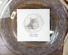 “Custom ink printed wedding napkins with hand sketched cat photo design”