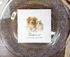 Personalized wedding napkins featuring watercolor dog design