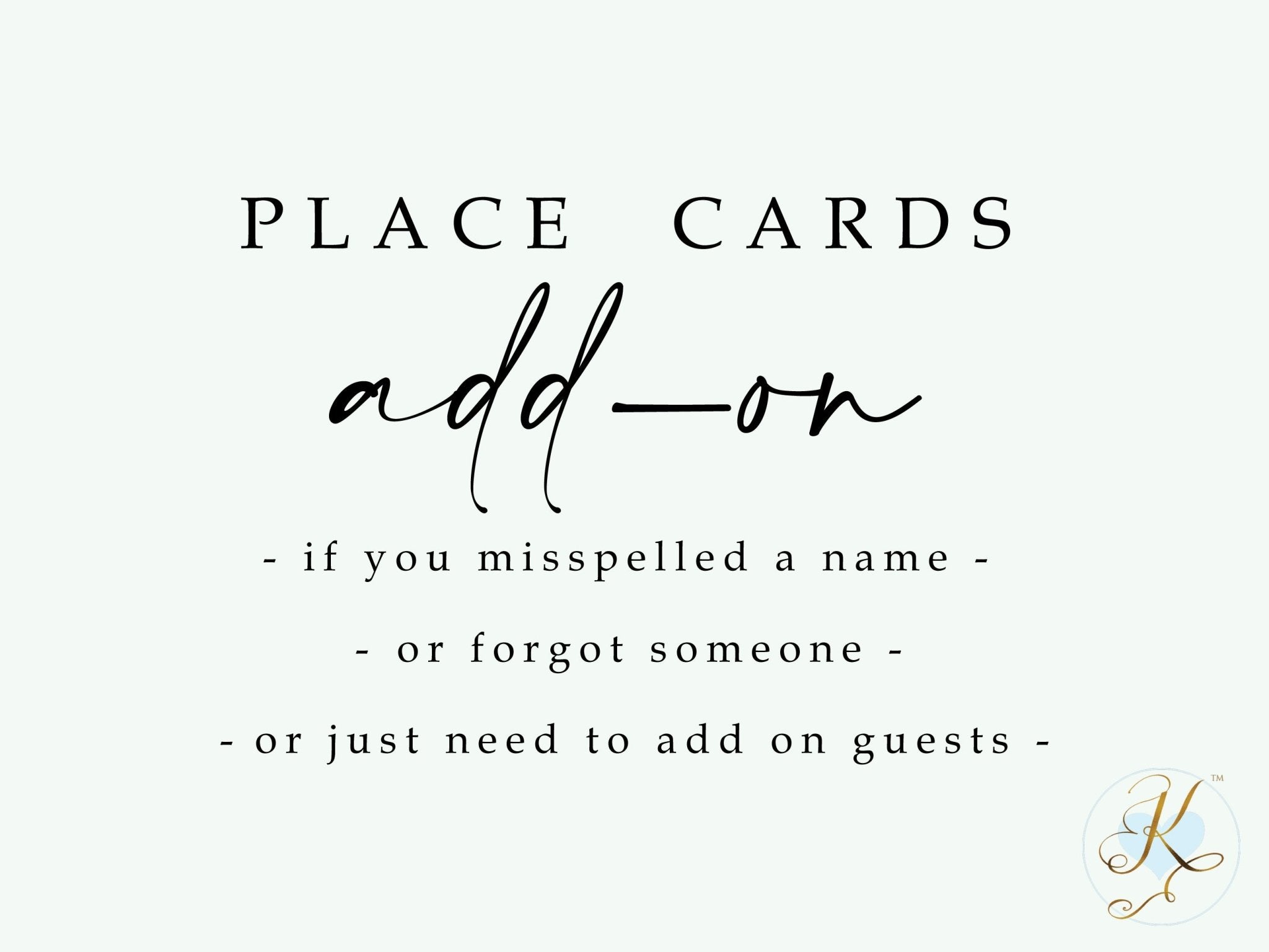 Printed Name Cards | Classic Elegant Place Cards