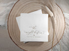 Personalized foil stamped rehearsal dinner napkin in gold script
