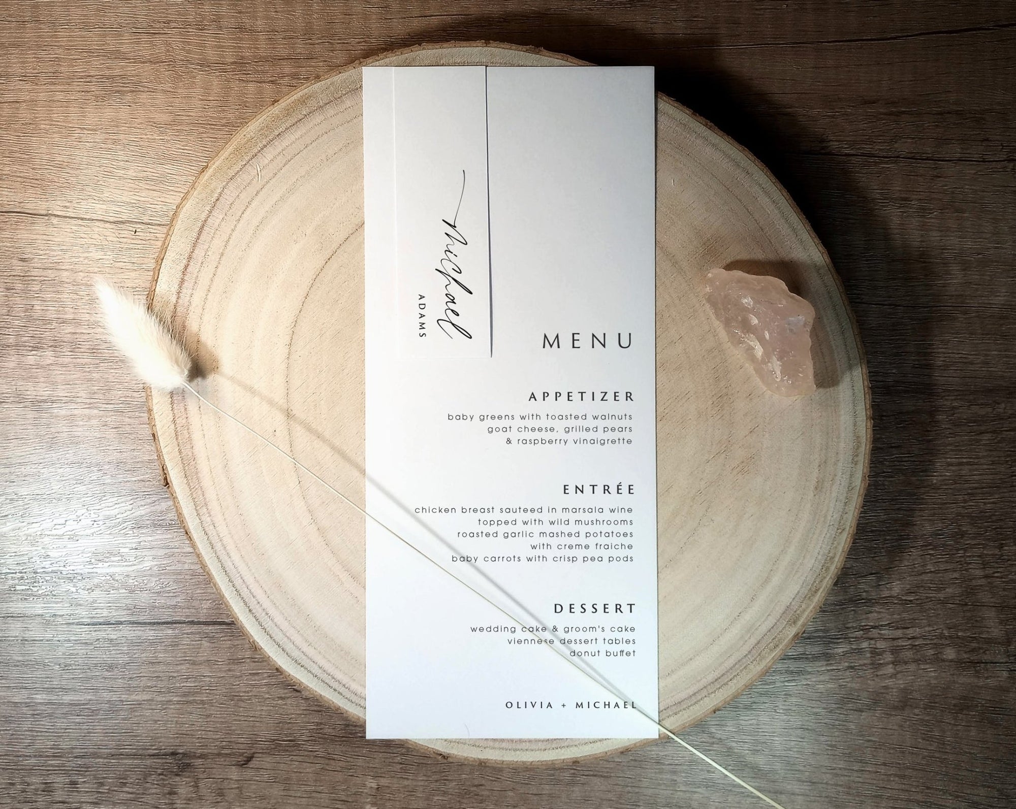Wedding Name Tags for Menus - Modern Handwriting