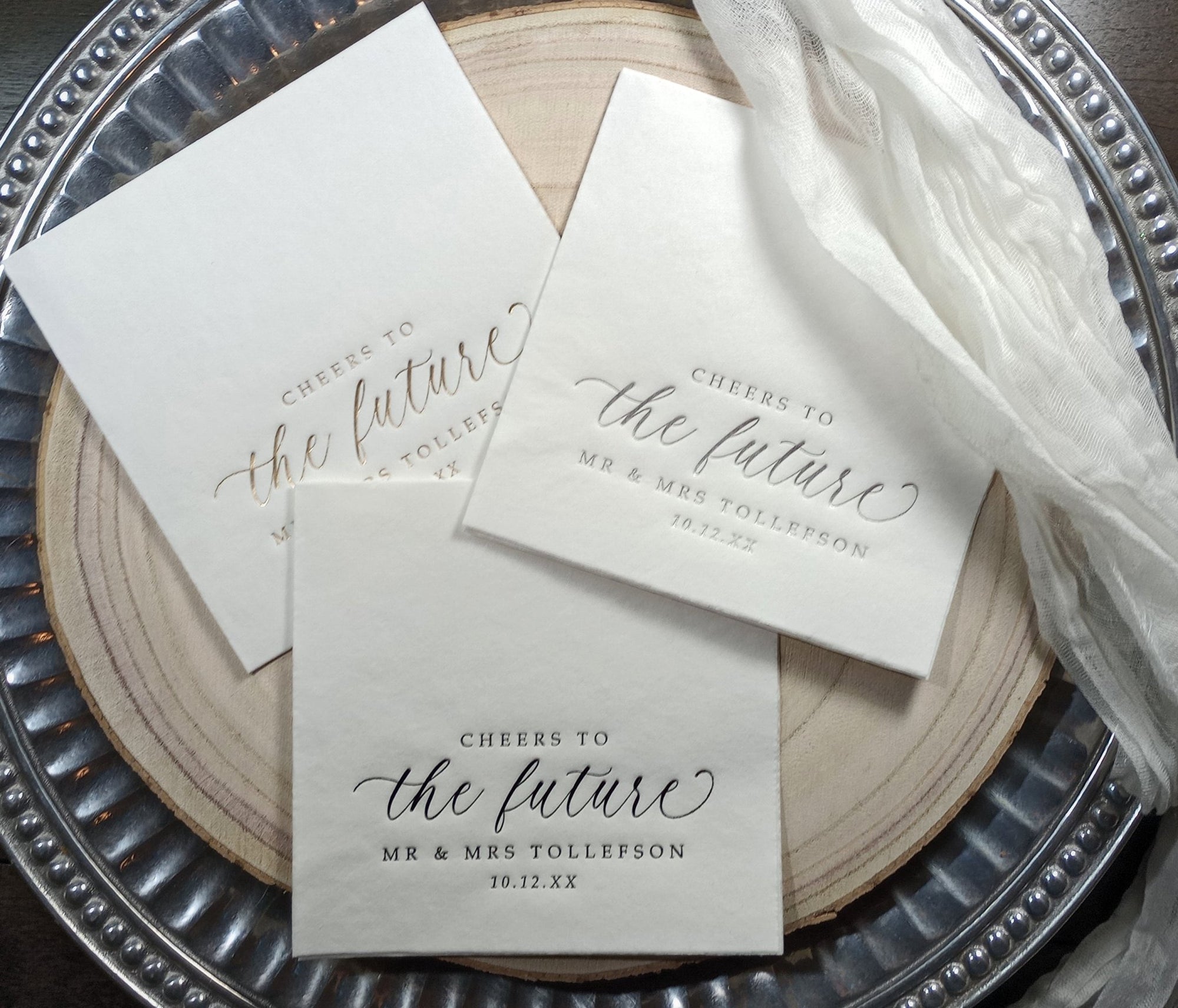 Engagement Party Napkins | Cheers to the Future Mr & Mrs | Bridal Shower Napkins