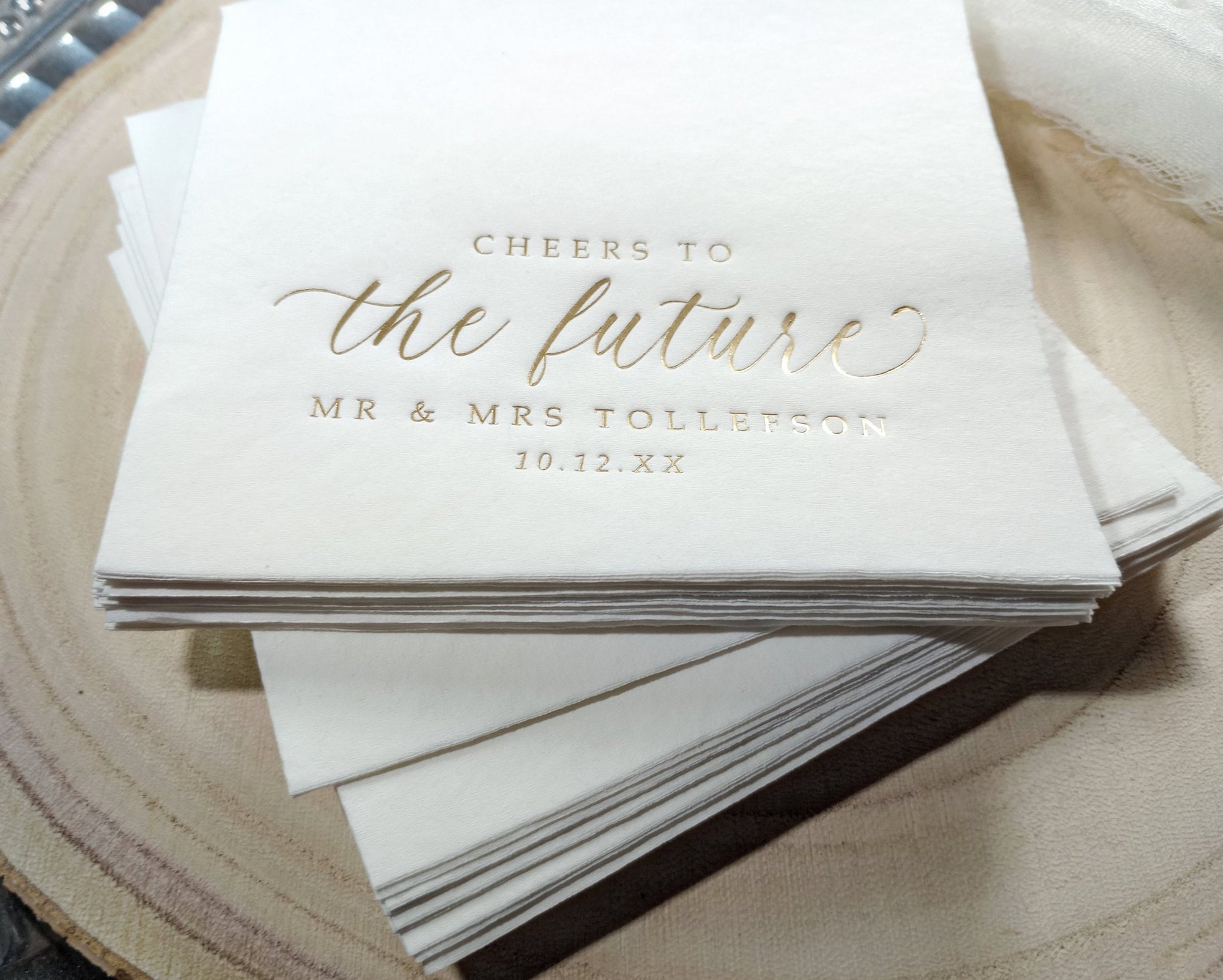 Engagement Party Napkins | Cheers to the Future Mr & Mrs | Bridal Shower Napkins