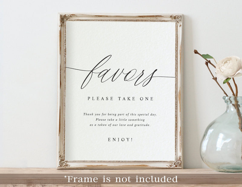 Wedding Favors Sign | Printed | Modern Romantic