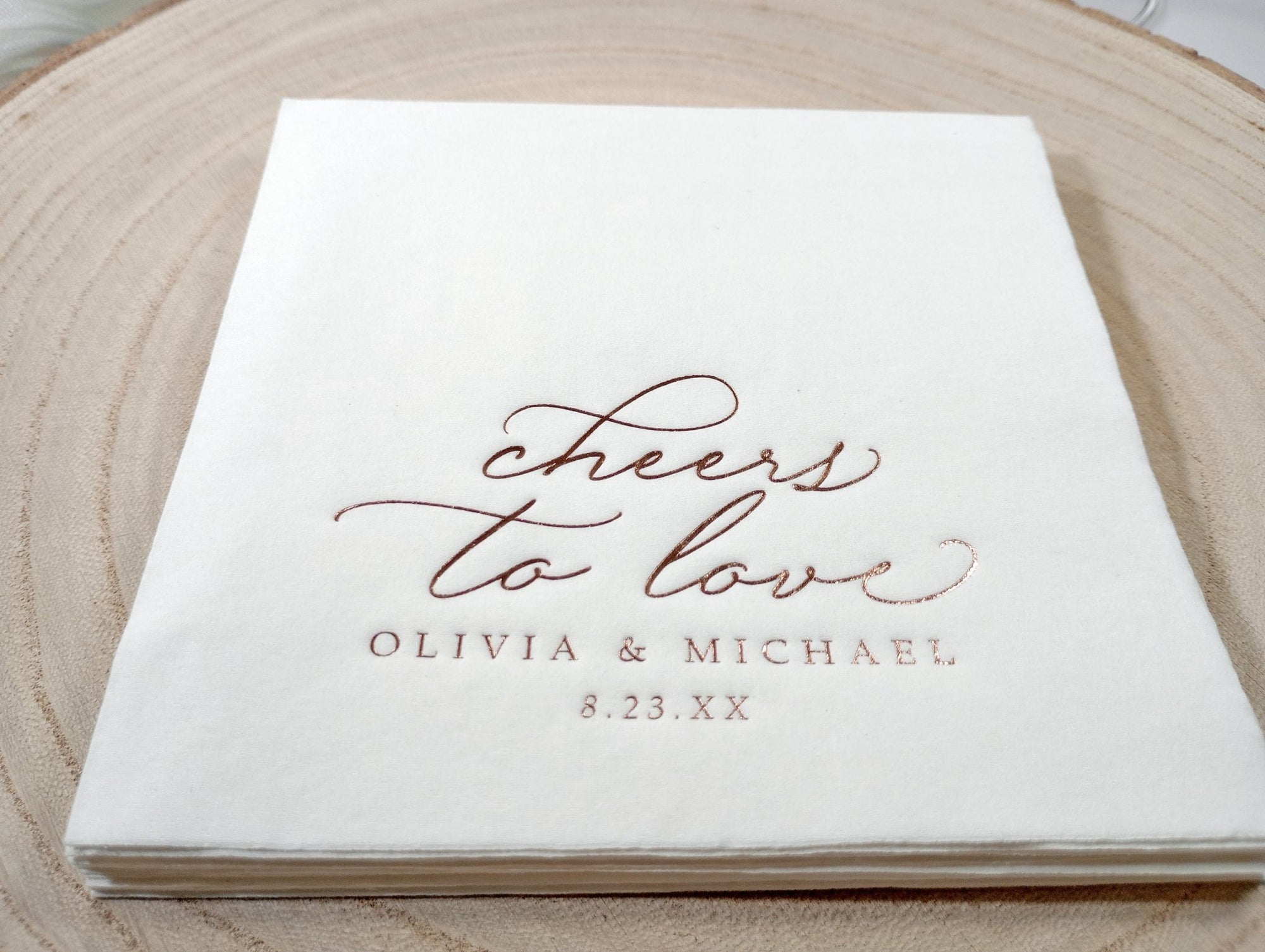 Elegant Wedding Napkins | Cheers to Love | Vintage Romantic
