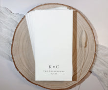 Custom disposable paper bathroom towel with couple’s names, heart, and wedding date