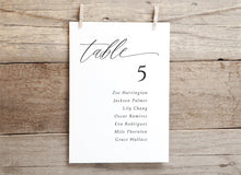 Printed Seating Chart Cards - Modern Romantic
