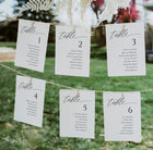 Printed Seating Chart Cards - Modern Romantic
