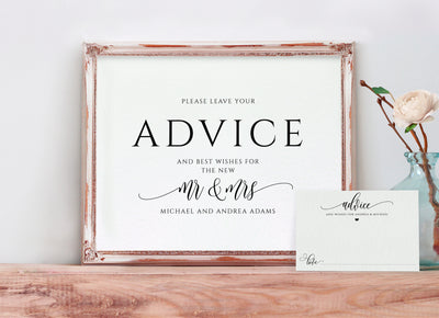Wedding Advice Cards Printable