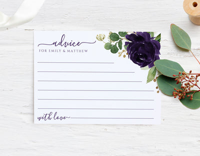 Wedding Advice Cards - Eggplant / Purple