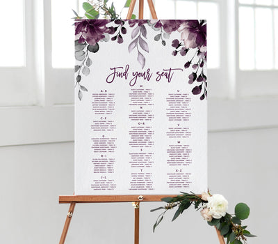 Purple Seating Chart Poster template