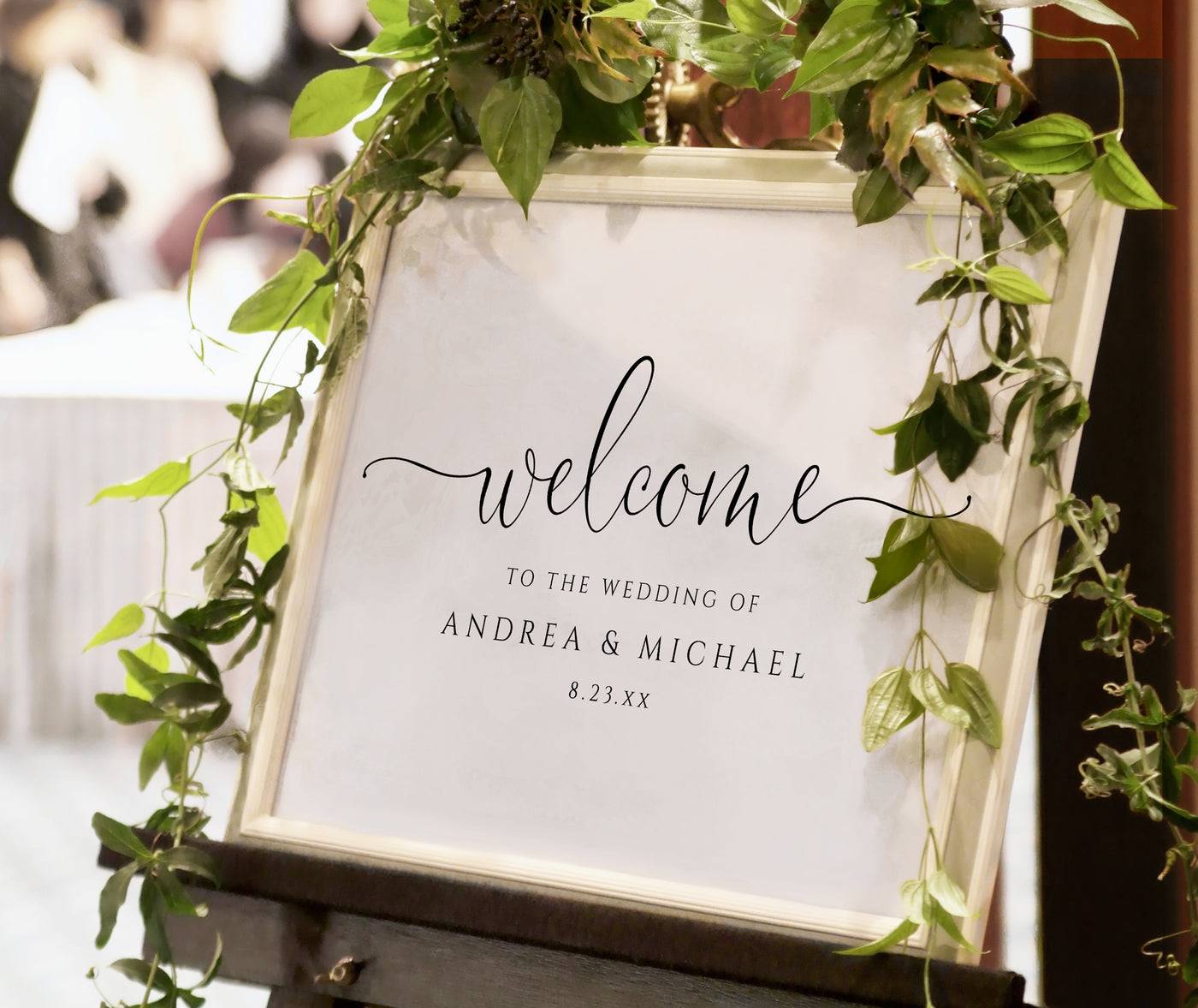 Backyard Rustic Wedding Welcome Sign Poster |Editable Color | Templett PDF