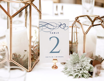 Table Number | Beloved Hearts & Swirls | Editable PDF | 4 x 6