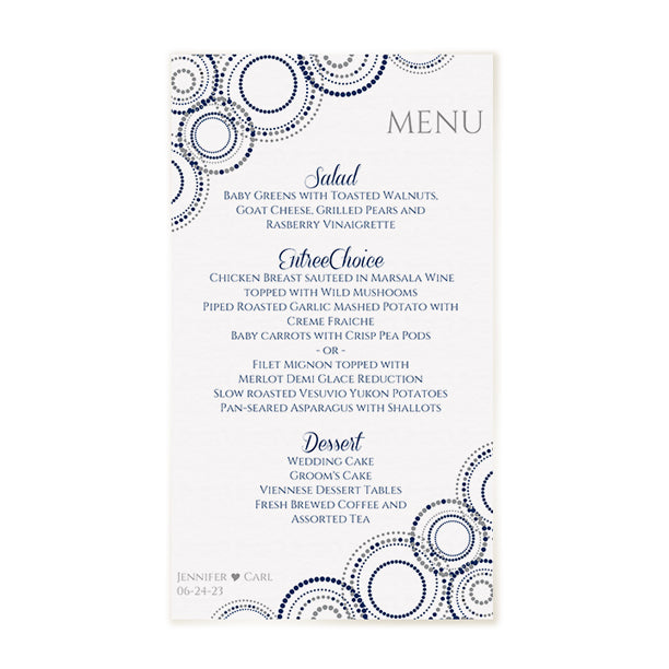 Unique Wedding Menu Template - Circles / Bangles