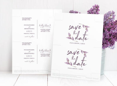 Save-the-Date Template - Boho Vines (Dusty Purple) 5.5 x 4.25 | Editable PDF