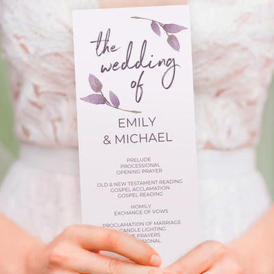 Wedding Programs Template - Bohemian Boho Vines