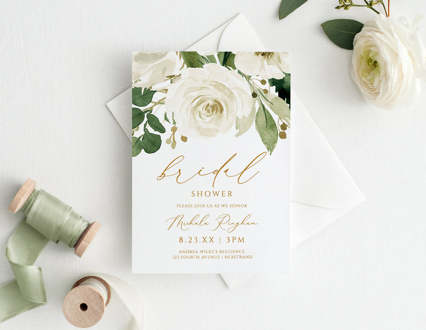 watercolor bridal shower invitations template
