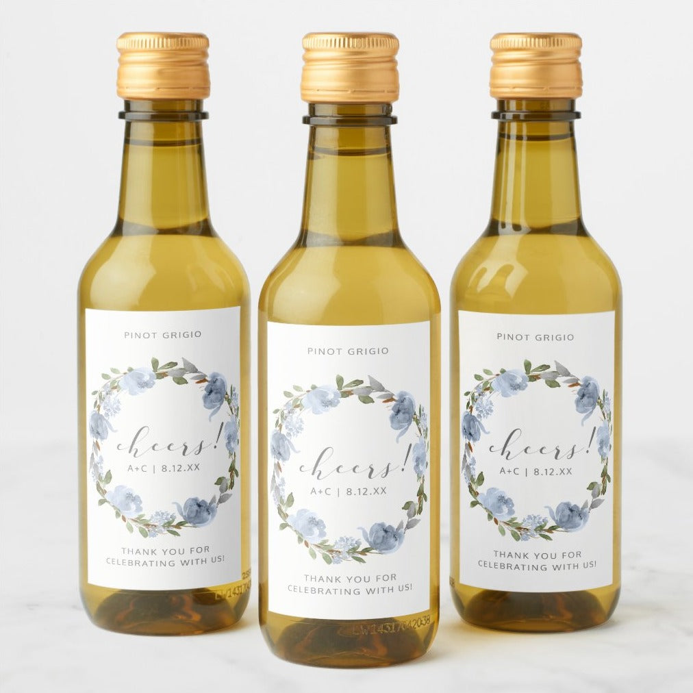 Mini Wine Bottle Labels - Bridal Shower