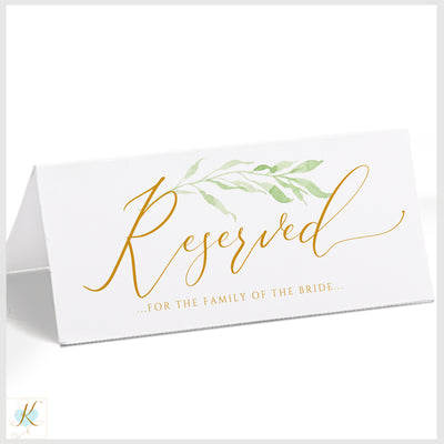 Elegant Gold Reserved Card Template