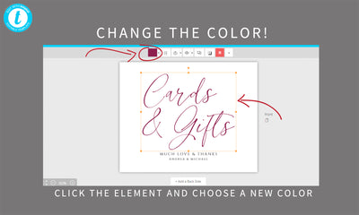 Cards & Gifts Sign Template | Vintage Handwriting | Templett 8x10