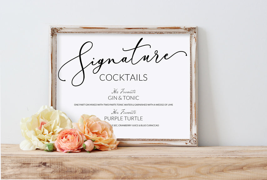 Signature Drinks Wedding Sign