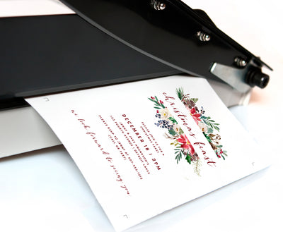 Winterberry Watercolor Invitation Template | 5 x 7 | Christmas Feast | Edit Online in Templett & Download as PDF