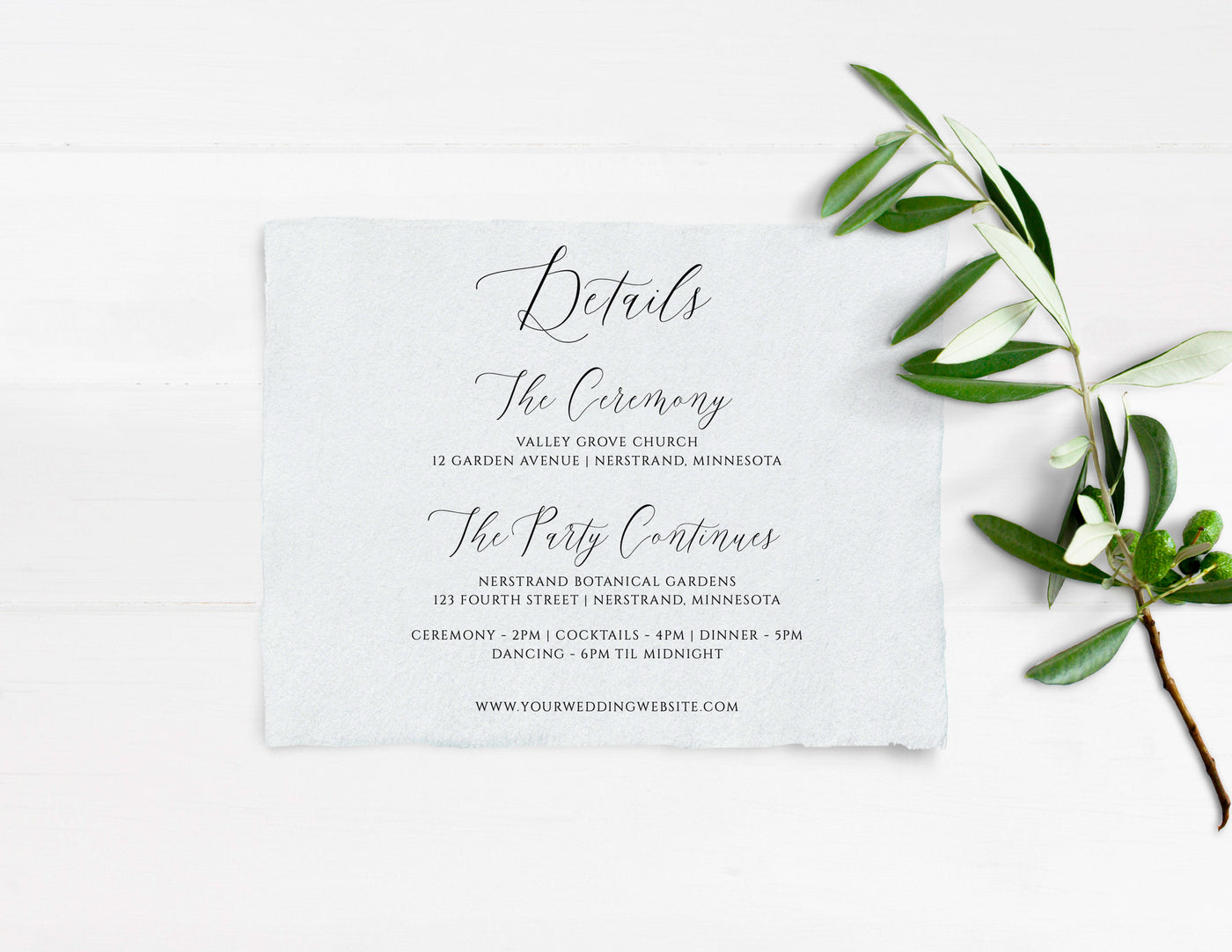 Calligraphy Details Card Template