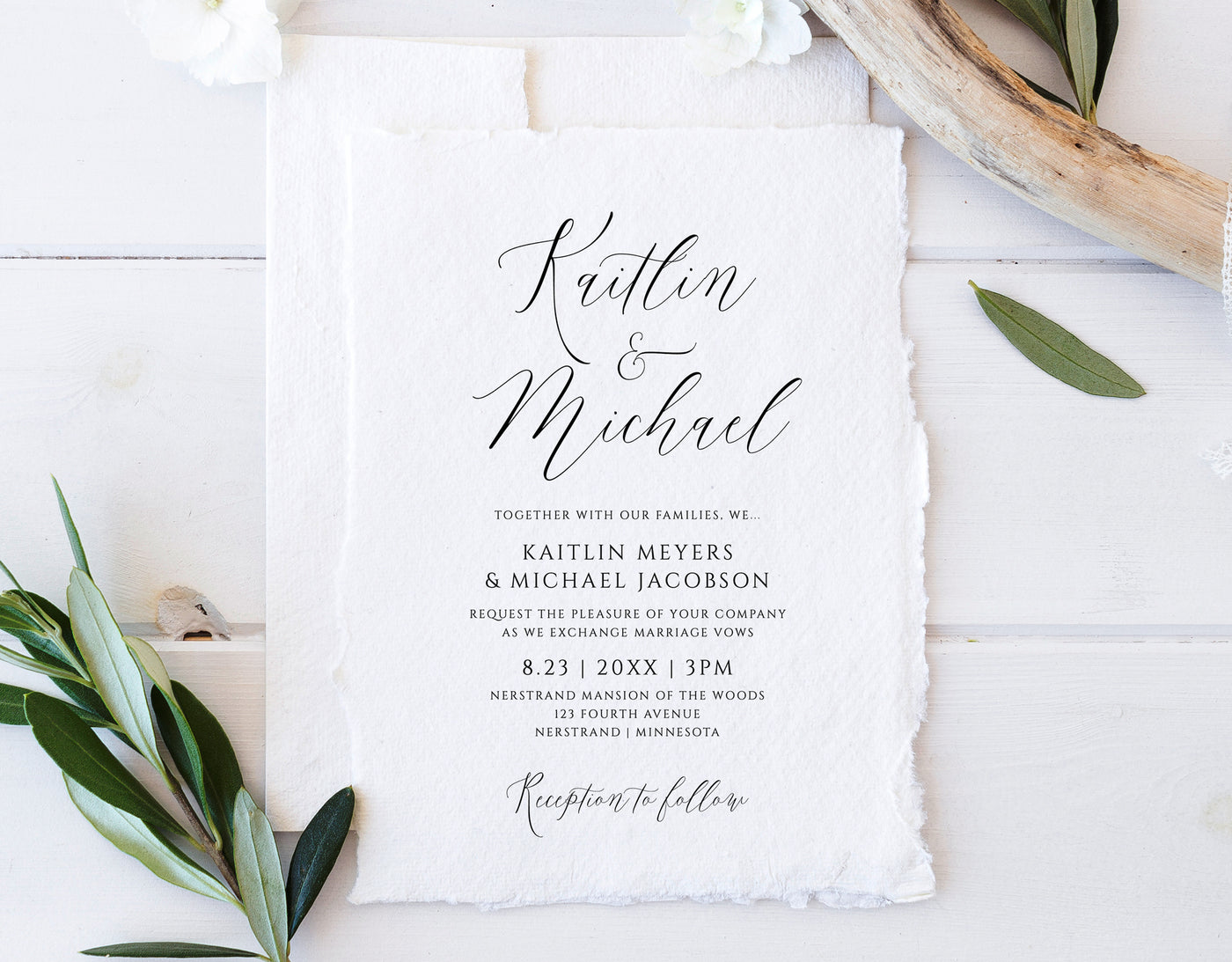 romantic wedding invitation template