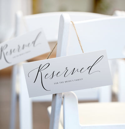 Elegant Reserved Cards for Weddings