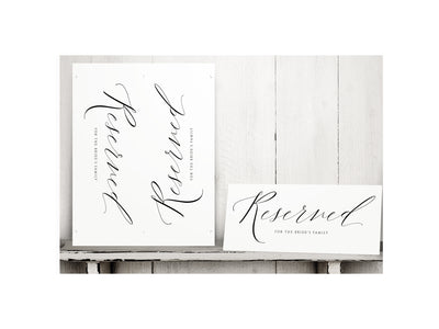 Calligraphy Reserved Cards