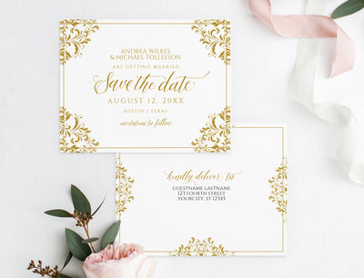 Vintage Save the Date Card Template